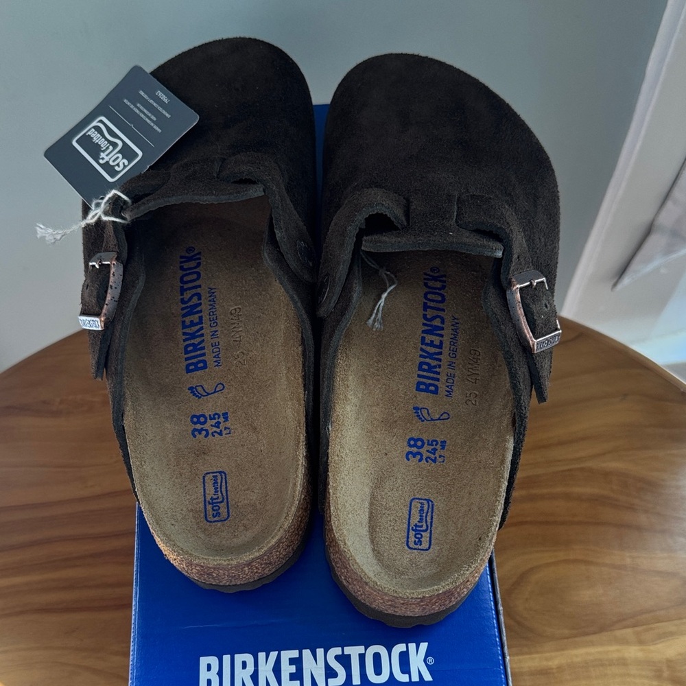 Birkenstock Dark Brown Suede Clogs - Picture 3 of 6